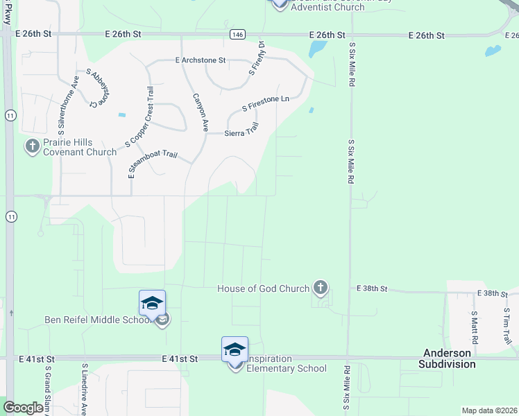 map of restaurants, bars, coffee shops, grocery stores, and more near 7300 East 41st Street in Sioux Falls