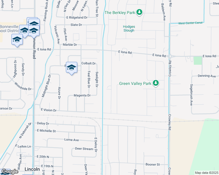 map of restaurants, bars, coffee shops, grocery stores, and more near 2600-2878 Honeybee Ln in Idaho Falls