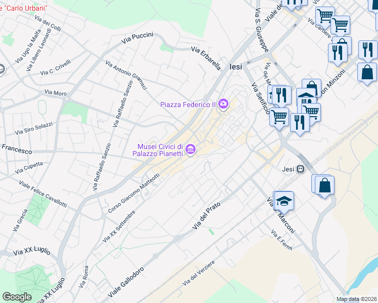 map of restaurants, bars, coffee shops, grocery stores, and more near in Provincia di Ancona