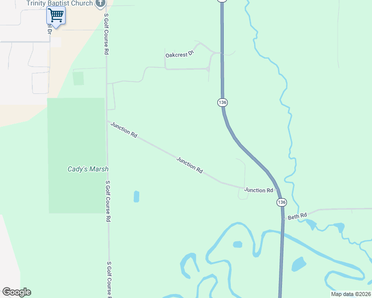 map of restaurants, bars, coffee shops, grocery stores, and more near E7198B Junction Road in Reedsburg