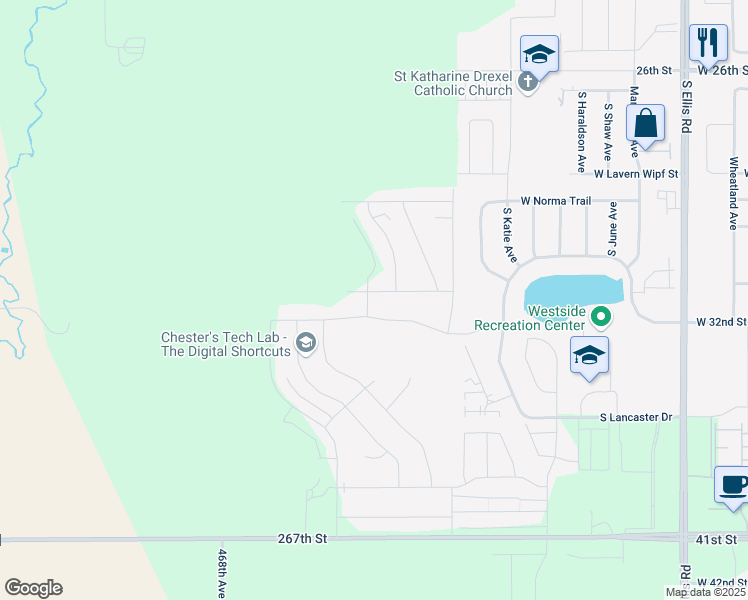 map of restaurants, bars, coffee shops, grocery stores, and more near 9604 West Liam Street in Sioux Falls
