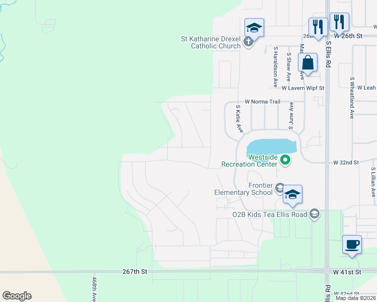 map of restaurants, bars, coffee shops, grocery stores, and more near 9437 West Liam Street in Sioux Falls