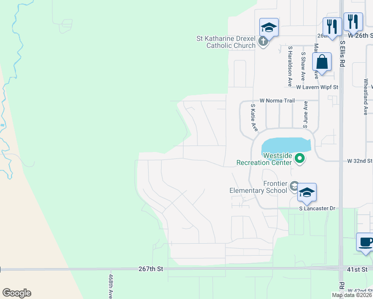 map of restaurants, bars, coffee shops, grocery stores, and more near 9604 West Liam Street in Sioux Falls