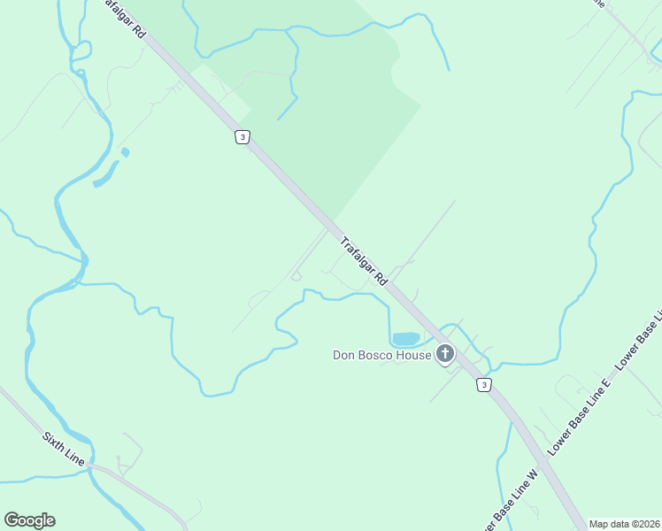 map of restaurants, bars, coffee shops, grocery stores, and more near 5290 Trafalgar Road in Milton