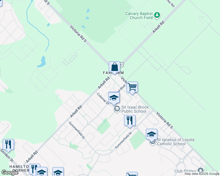 map of restaurants, bars, coffee shops, grocery stores, and more near 42 Clough Crescent in Guelph
