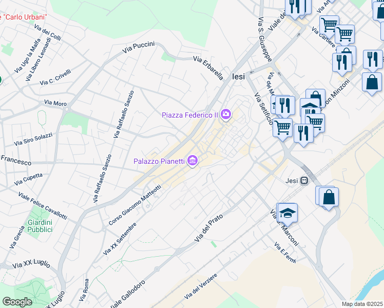map of restaurants, bars, coffee shops, grocery stores, and more near in Provincia di Ancona