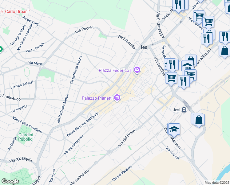 map of restaurants, bars, coffee shops, grocery stores, and more near in Provincia di Ancona