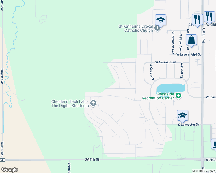 map of restaurants, bars, coffee shops, grocery stores, and more near 9604 West Liam Street in Sioux Falls