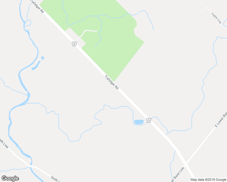 map of restaurants, bars, coffee shops, grocery stores, and more near 5290 Trafalgar Road in Milton