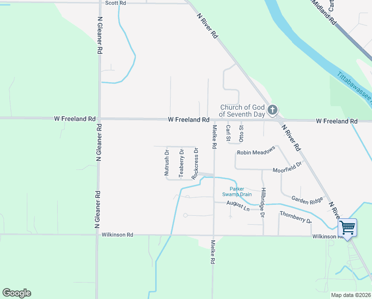 map of restaurants, bars, coffee shops, grocery stores, and more near 7820 Teaberry Drive in Freeland