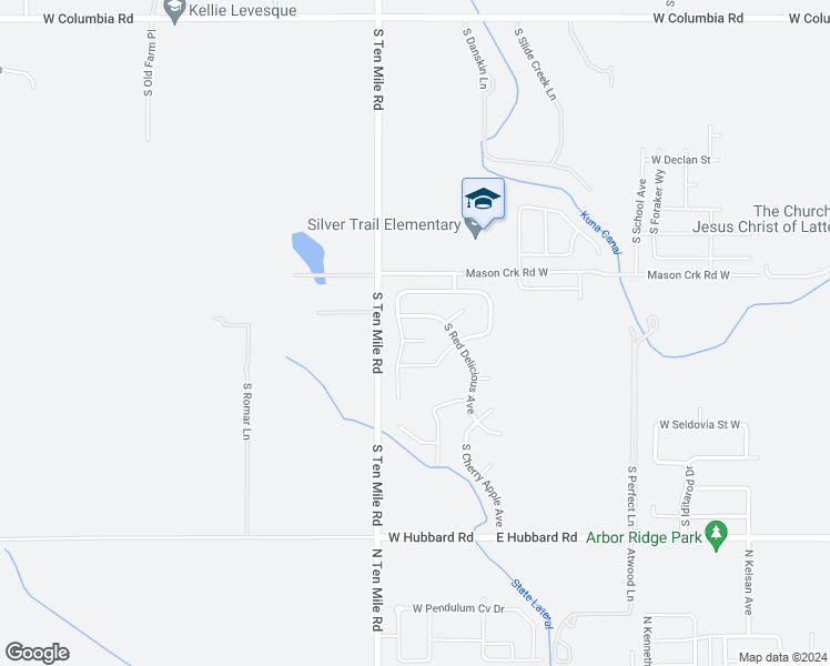 map of restaurants, bars, coffee shops, grocery stores, and more near 3088 West Fuji Court in Kuna