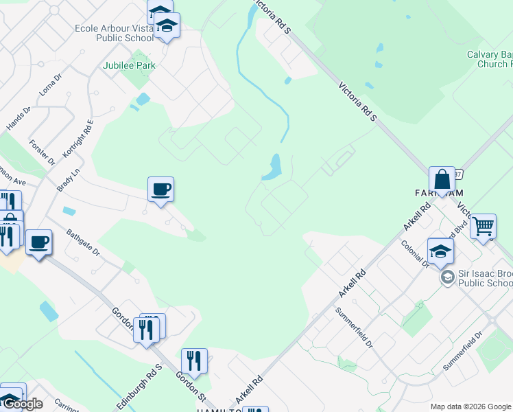 map of restaurants, bars, coffee shops, grocery stores, and more near in Guelph