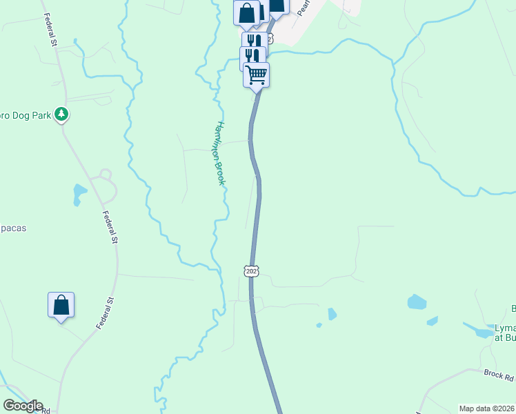 map of restaurants, bars, coffee shops, grocery stores, and more near 1121 Waterboro Road in Waterboro