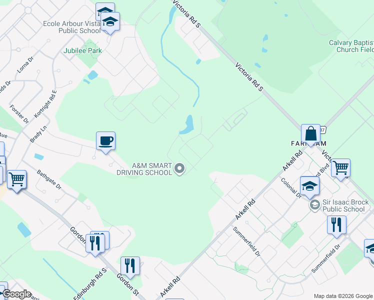 map of restaurants, bars, coffee shops, grocery stores, and more near 9 Elsegood Drive in Guelph