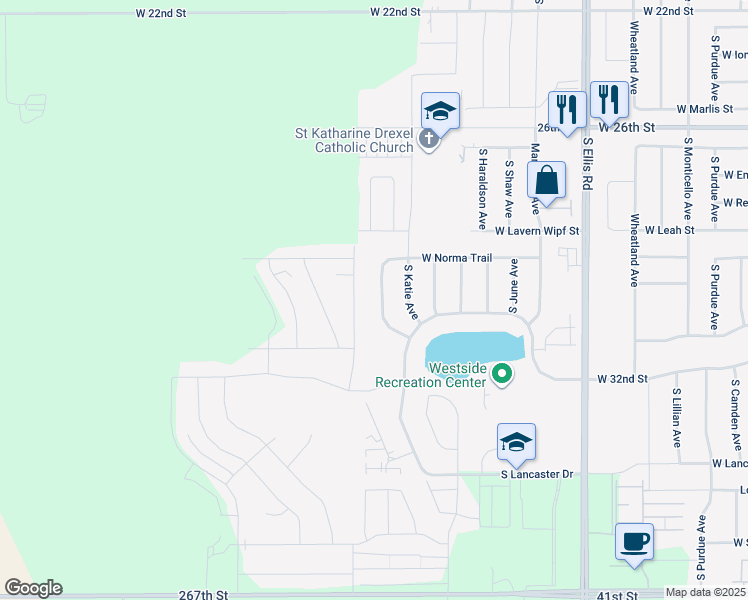 map of restaurants, bars, coffee shops, grocery stores, and more near 9234 West Norma Trail in Sioux Falls