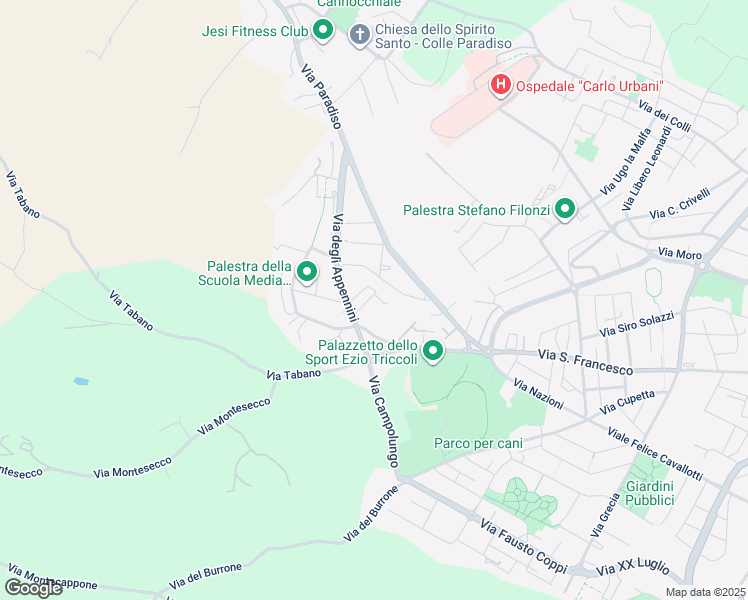 map of restaurants, bars, coffee shops, grocery stores, and more near 6TER Via A. Longhi in Jesi