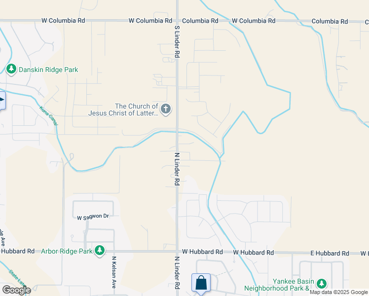 map of restaurants, bars, coffee shops, grocery stores, and more near 8940 South Linder Road in Meridian