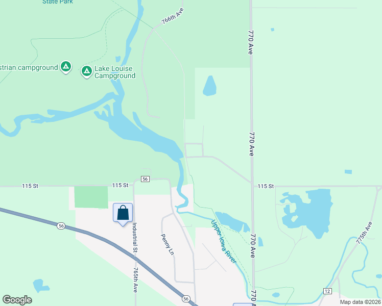 map of restaurants, bars, coffee shops, grocery stores, and more near 76730 115 Street in Le Roy