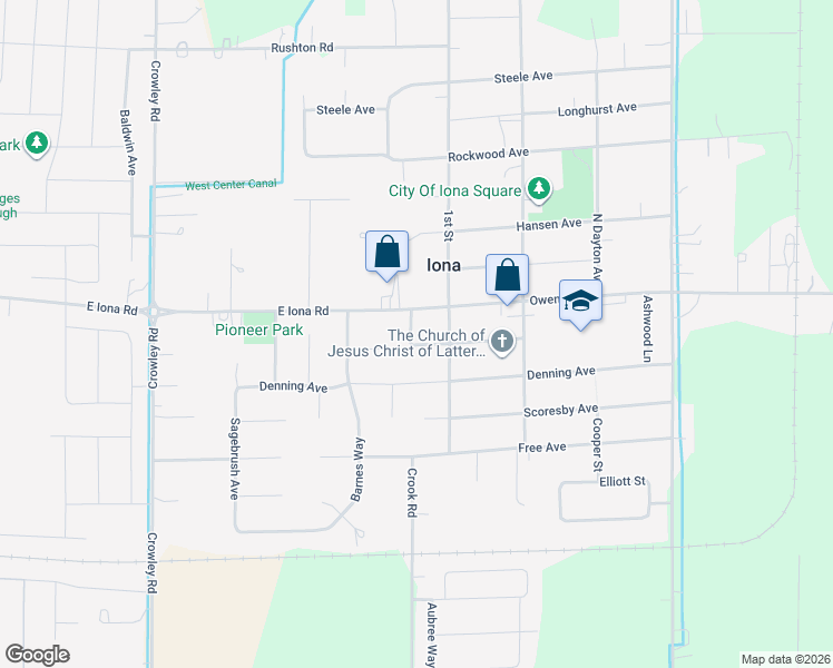 map of restaurants, bars, coffee shops, grocery stores, and more near 4965 Camas Creek Circle in Iona