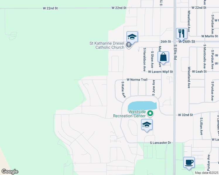 map of restaurants, bars, coffee shops, grocery stores, and more near 9234 West Norma Trail in Sioux Falls