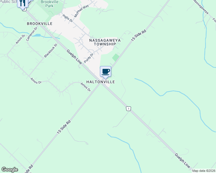 map of restaurants, bars, coffee shops, grocery stores, and more near 10761 Guelph Line in Milton