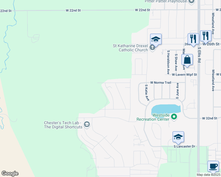 map of restaurants, bars, coffee shops, grocery stores, and more near 9236 West Norma Trail in Sioux Falls