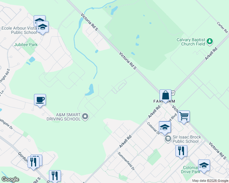 map of restaurants, bars, coffee shops, grocery stores, and more near in Guelph