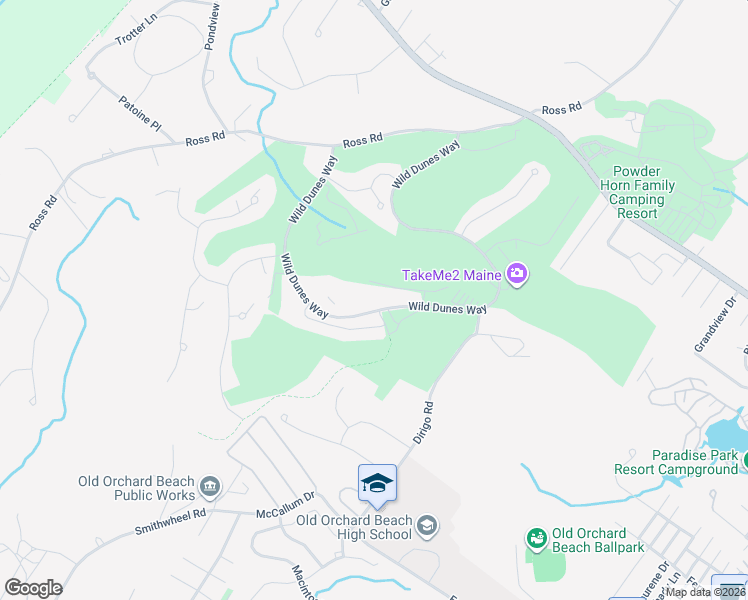 map of restaurants, bars, coffee shops, grocery stores, and more near 55a Wild Dunes Way in Old Orchard Beach