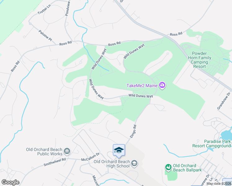 map of restaurants, bars, coffee shops, grocery stores, and more near 55a Wild Dunes Way in Old Orchard Beach