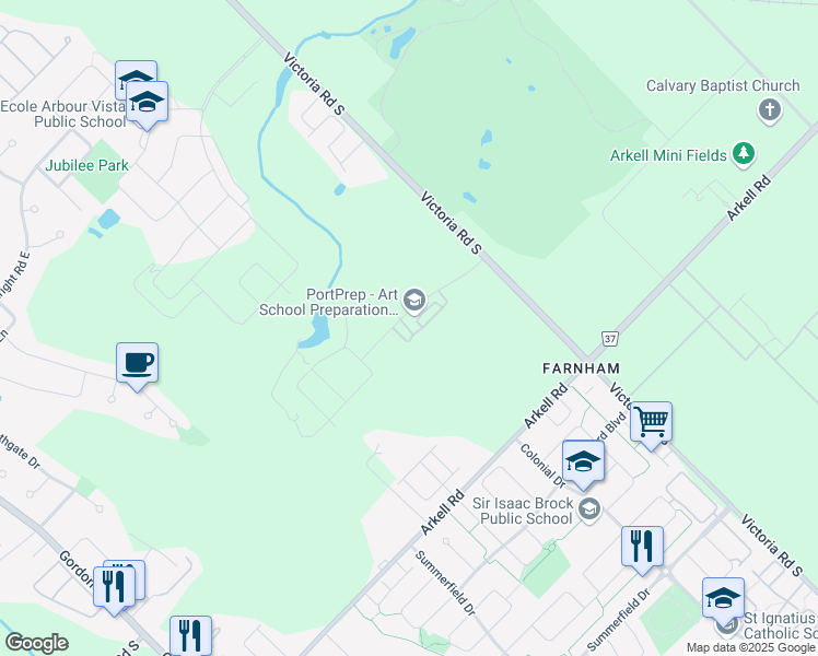 map of restaurants, bars, coffee shops, grocery stores, and more near 88 Decorso Drive in Guelph