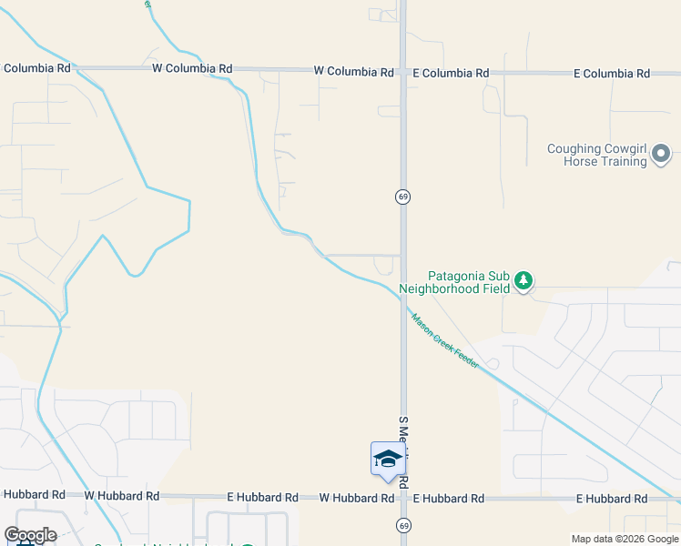 map of restaurants, bars, coffee shops, grocery stores, and more near 8799 South Rocky Mountain Lane in Meridian