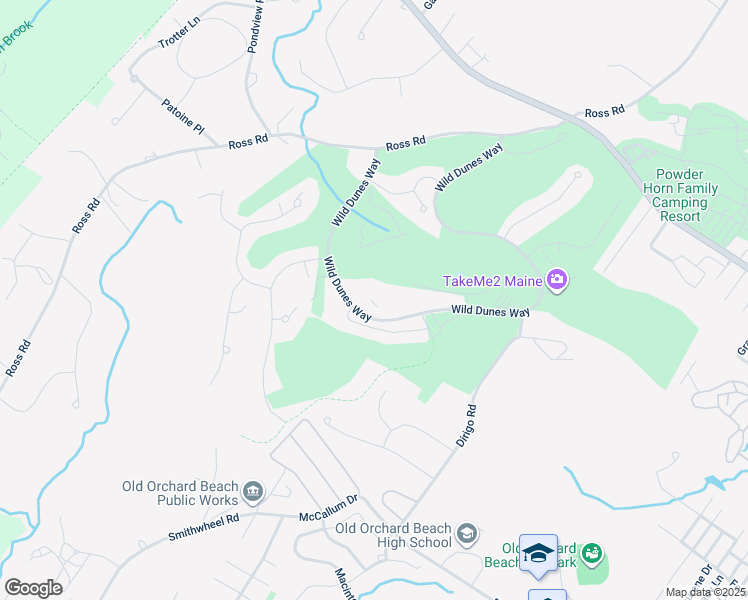 map of restaurants, bars, coffee shops, grocery stores, and more near 51 Wild Dunes Way in Old Orchard Beach