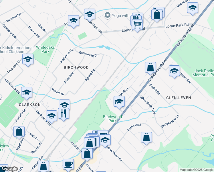 map of restaurants, bars, coffee shops, grocery stores, and more near 1120 Kos Boulevard in Mississauga