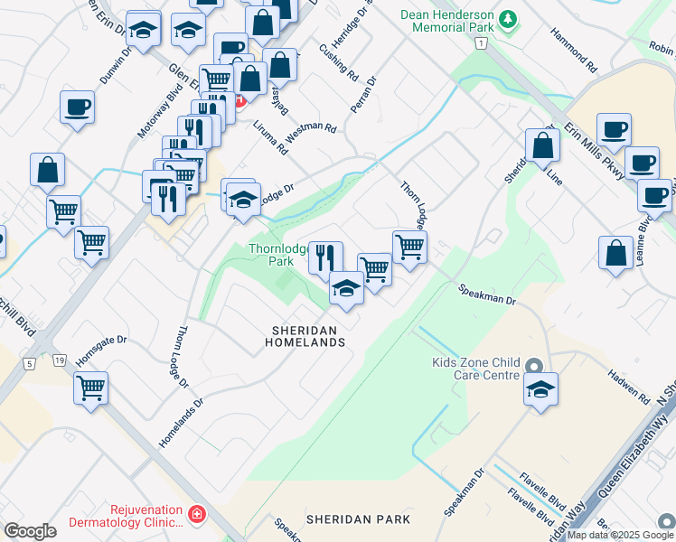 map of restaurants, bars, coffee shops, grocery stores, and more near 2467 Woking Crescent in Mississauga