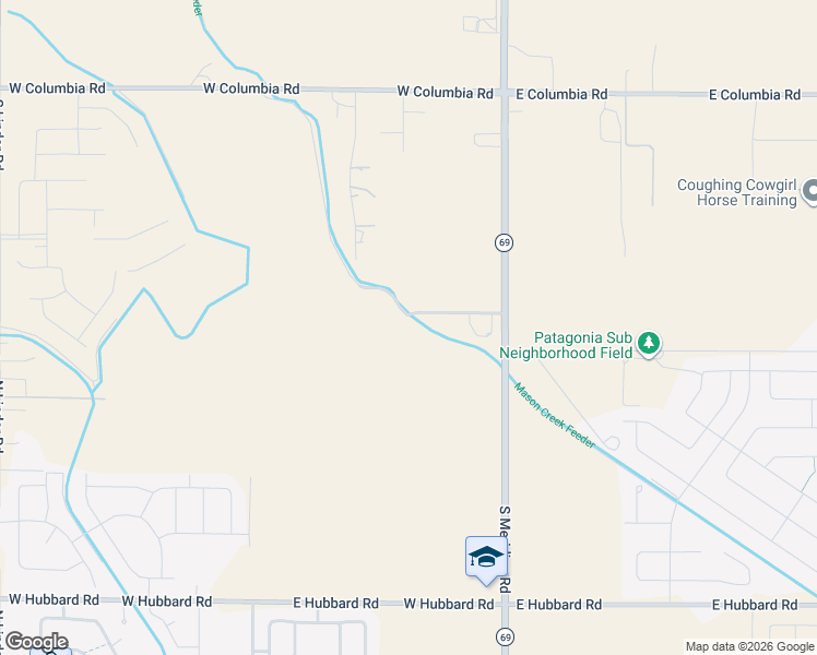 map of restaurants, bars, coffee shops, grocery stores, and more near 8799 South Rocky Mountain Lane in Meridian