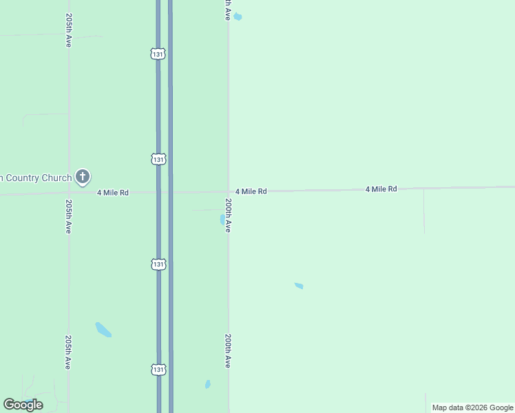 map of restaurants, bars, coffee shops, grocery stores, and more near 19901 4 Mile Road in Morley