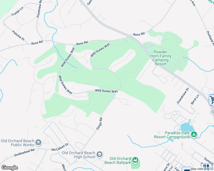map of restaurants, bars, coffee shops, grocery stores, and more near 200 Wild Dunes Way in Old Orchard Beach