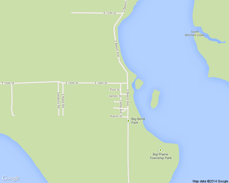 map of restaurants, bars, coffee shops, grocery stores, and more near 8730 East Pine Street in White Cloud