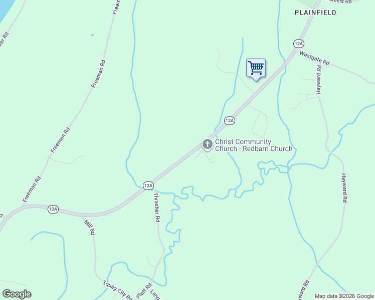 map of restaurants, bars, coffee shops, grocery stores, and more near 1274 New Hampshire 12A in Plainfield