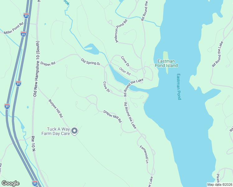 map of restaurants, bars, coffee shops, grocery stores, and more near 835 Cove Drive in Grantham