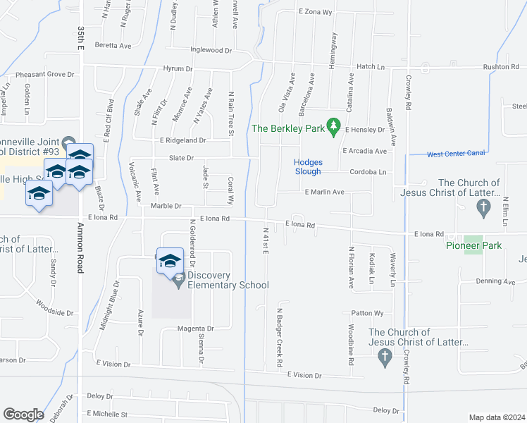 map of restaurants, bars, coffee shops, grocery stores, and more near 4048 Madina St in Idaho Falls