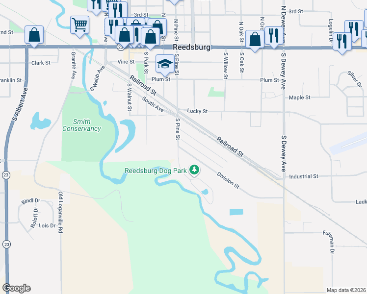 map of restaurants, bars, coffee shops, grocery stores, and more near 620 Division Street in Reedsburg