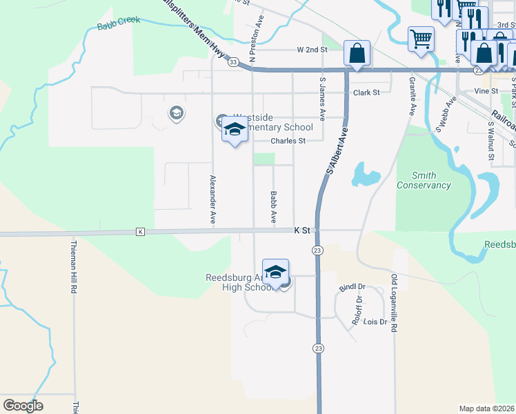 map of restaurants, bars, coffee shops, grocery stores, and more near 545 South Preston Avenue in Reedsburg