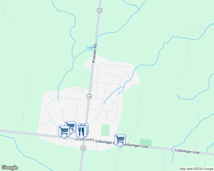 map of restaurants, bars, coffee shops, grocery stores, and more near 6 Alten Way in Heidelberg