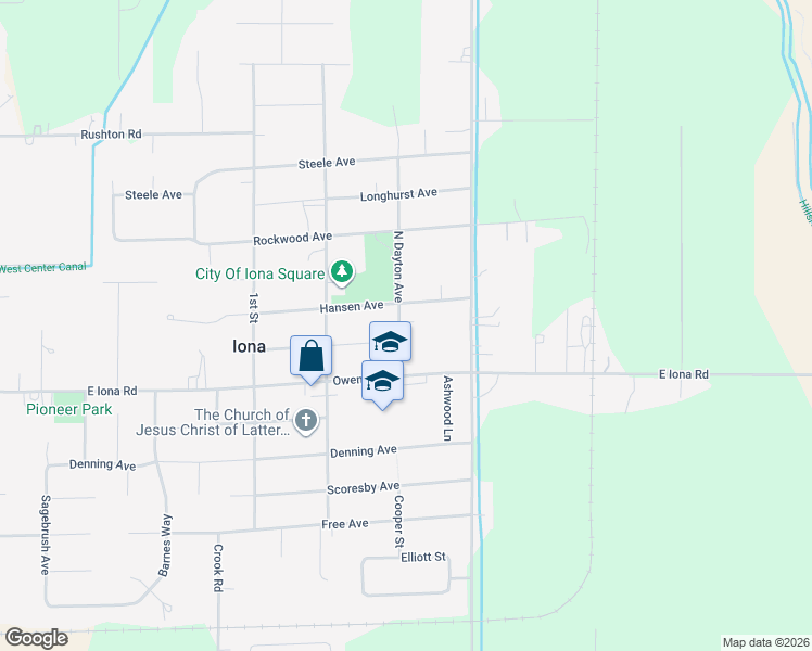 map of restaurants, bars, coffee shops, grocery stores, and more near 3458 Dayton Avenue in Iona