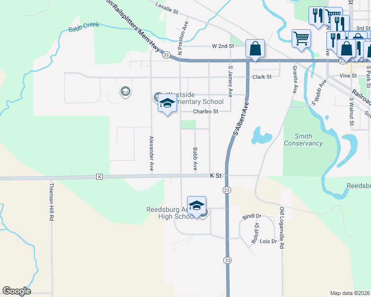 map of restaurants, bars, coffee shops, grocery stores, and more near 545 S Preston Ave in Reedsburg