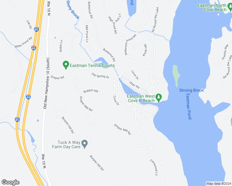 map of restaurants, bars, coffee shops, grocery stores, and more near 848 Cove Drive in Grantham
