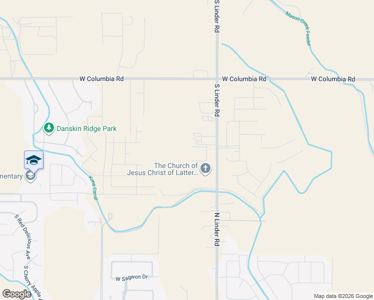 map of restaurants, bars, coffee shops, grocery stores, and more near 8625 South Linder Road in Meridian