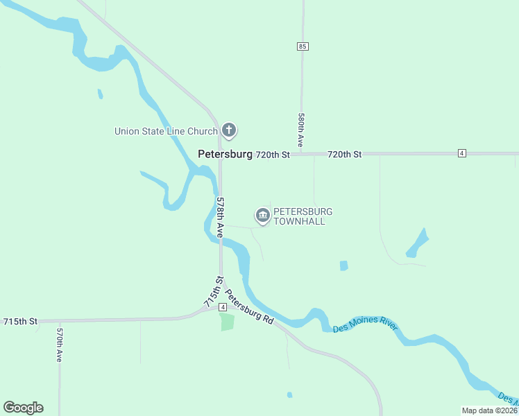 map of restaurants, bars, coffee shops, grocery stores, and more near 57890 718th Street in Jackson