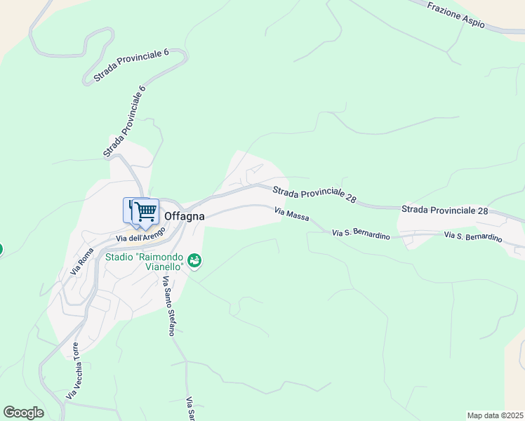 map of restaurants, bars, coffee shops, grocery stores, and more near 1 Via Massa in Offagna